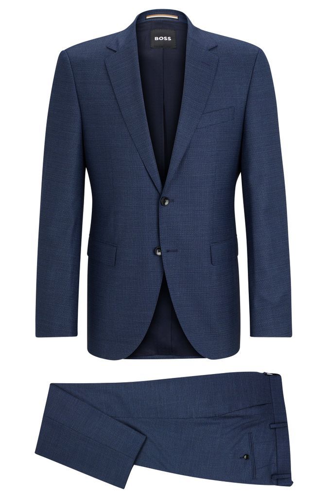 Regular-fit suit in a micro-patterned wool blend