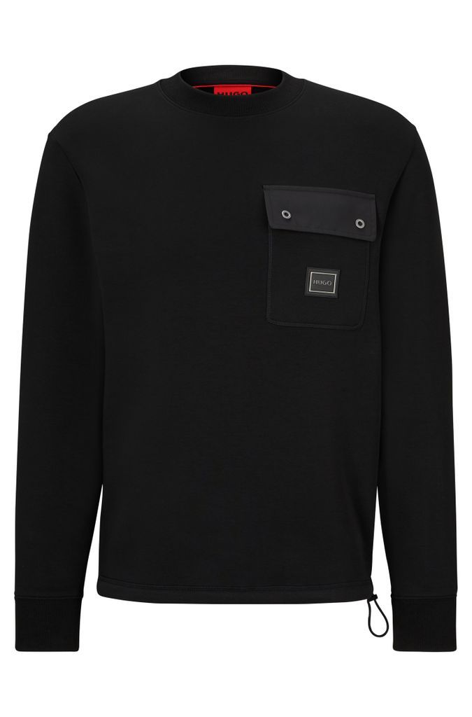 Cotton-blend sweatshirt with metal-framed logo