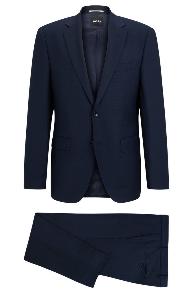 Regular-fit suit in micro-patterned stretch cloth