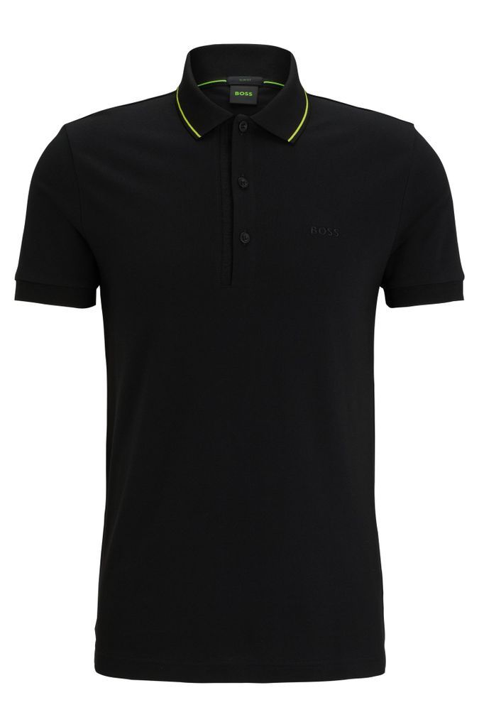 Slim-fit polo shirt with branded placket