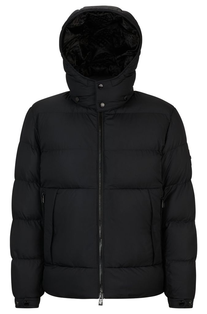 Hooded jacket in padded water-repellent fabric