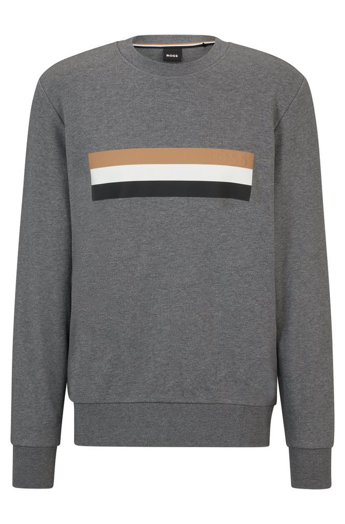 Organic-cotton relaxed-fit sweatshirt with signature stripe