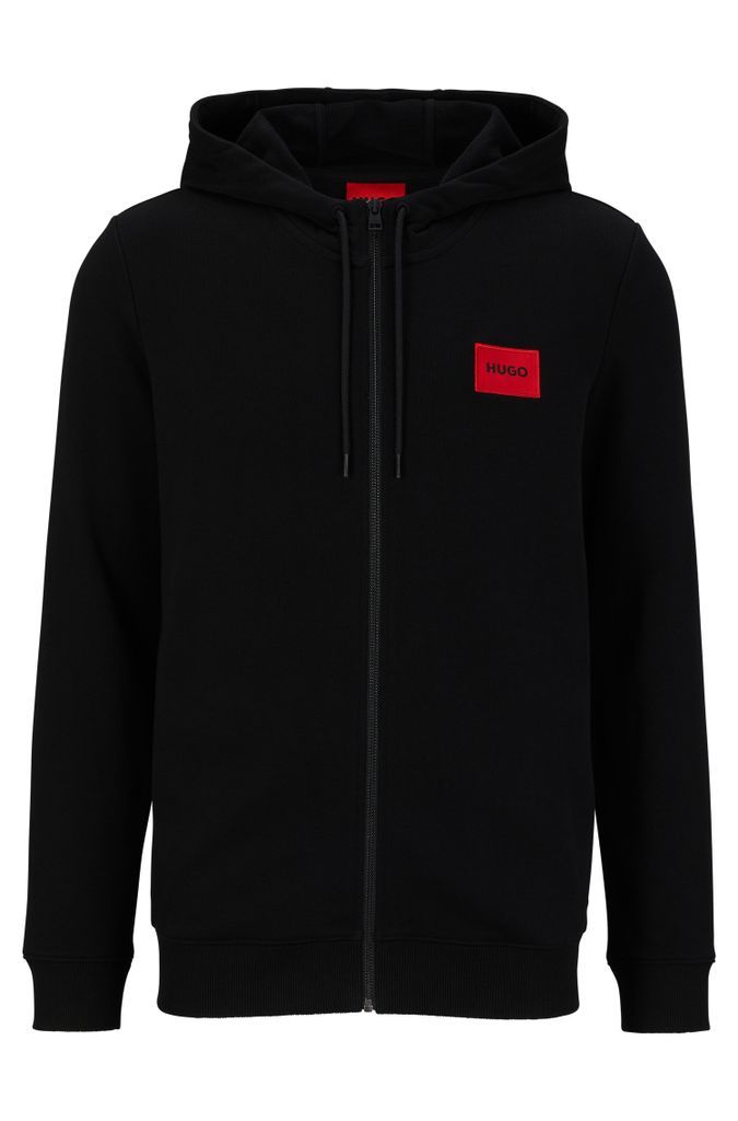 Regular-fit hoodie in French terry with logo label