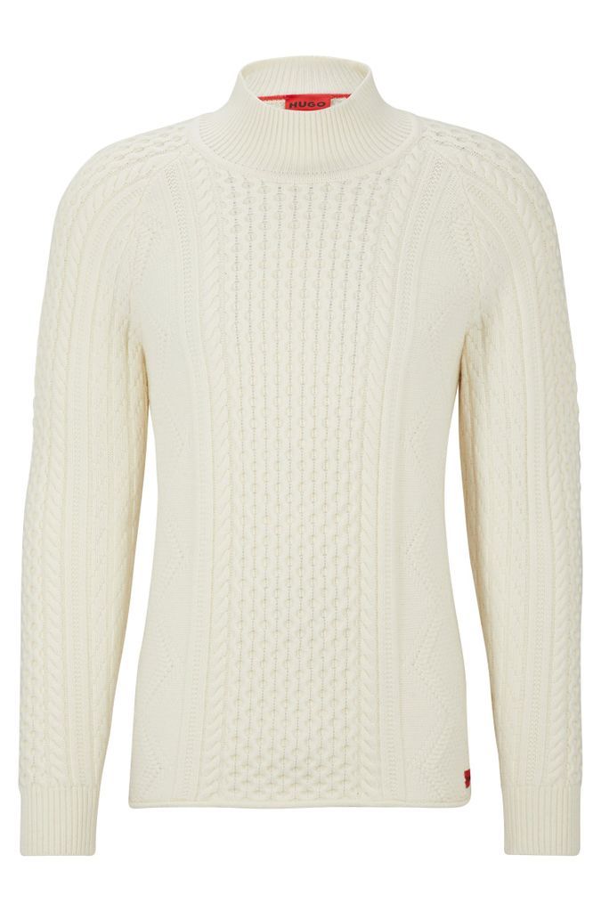 Oversized-fit cable-knit sweater in a wool blend