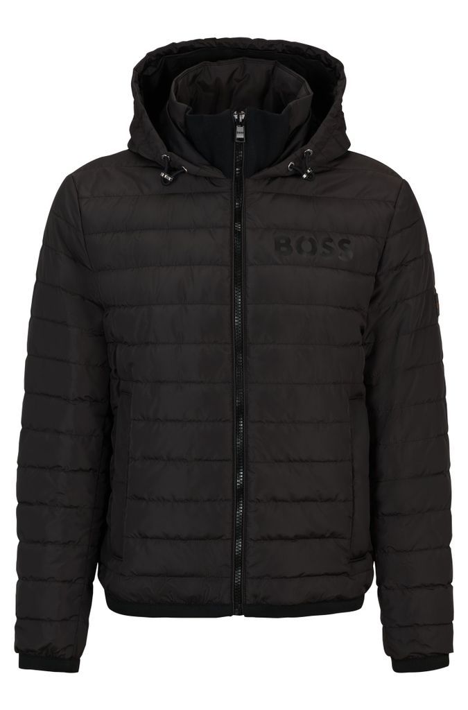 Water-repellent padded jacket with tonal logo