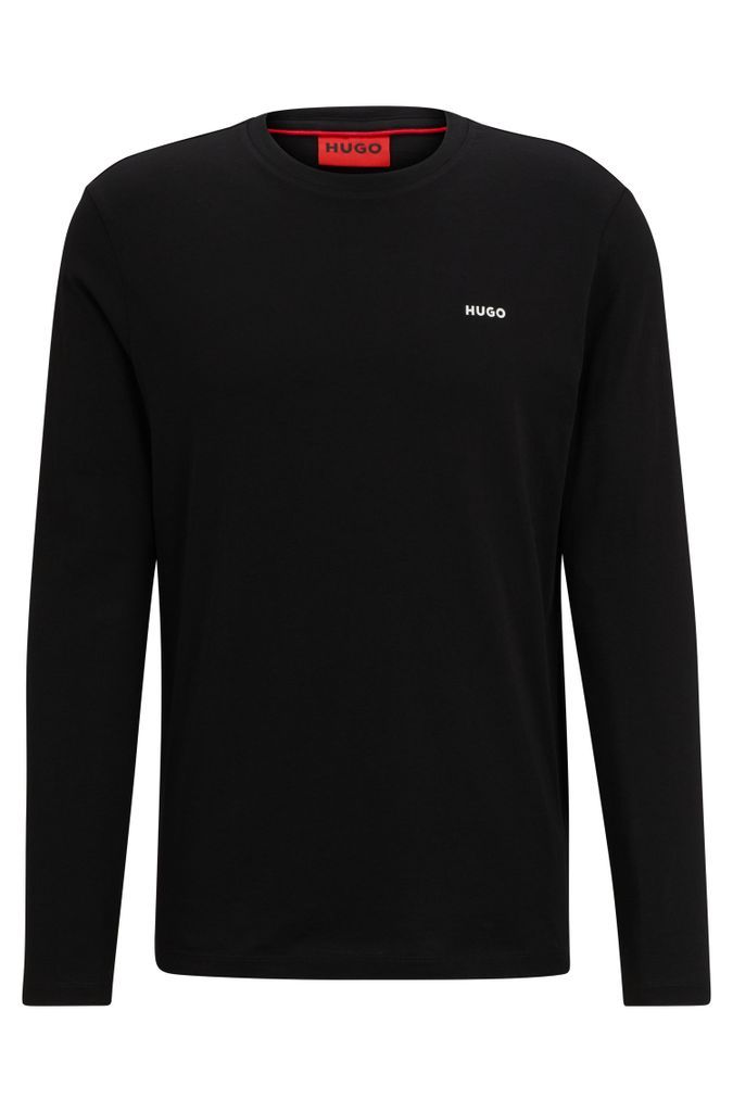 Long-sleeved T-shirt in cotton jersey with logo print