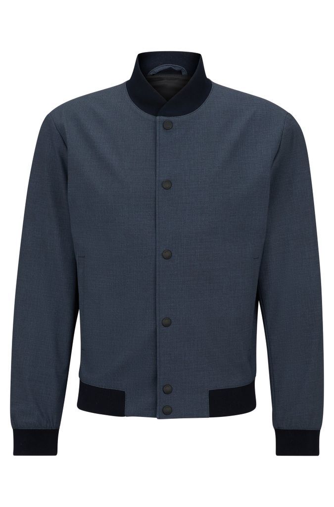 Slim-fit jacket in micro-patterned performance-stretch jersey