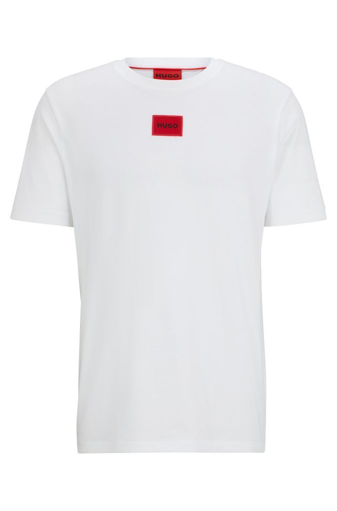 Cotton-jersey T-shirt with logo label