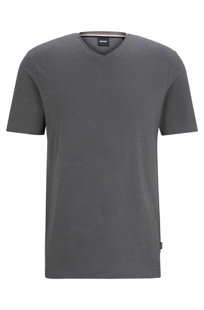 V-neck T-shirt in mercerised cotton