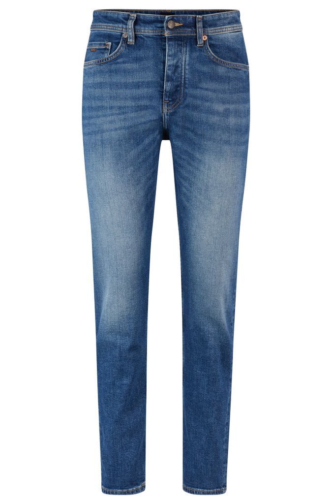 Tapered-fit jeans in blue comfort-stretch denim