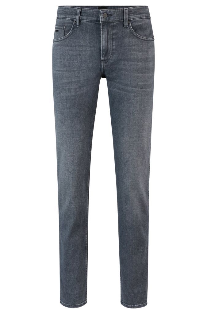 Slim-fit jeans in grey Italian super-soft denim