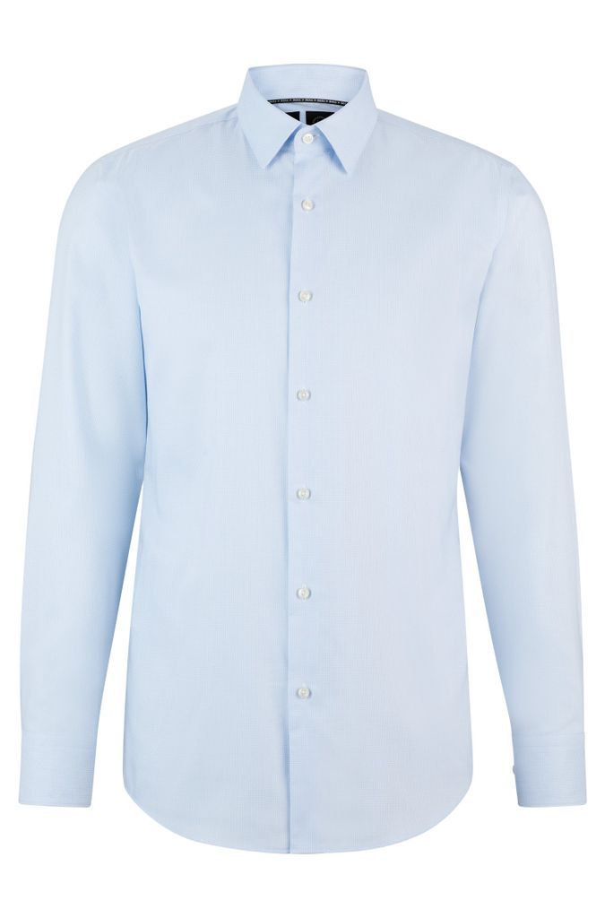 Slim-fit shirt in high-performance structured cotton