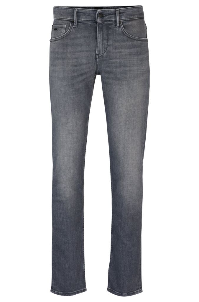 Extra-slim-fit jeans in grey cashmere-touch denim