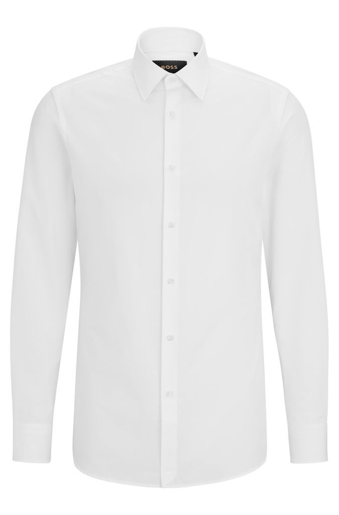 Slim-fit shirt in Italian-made cotton poplin