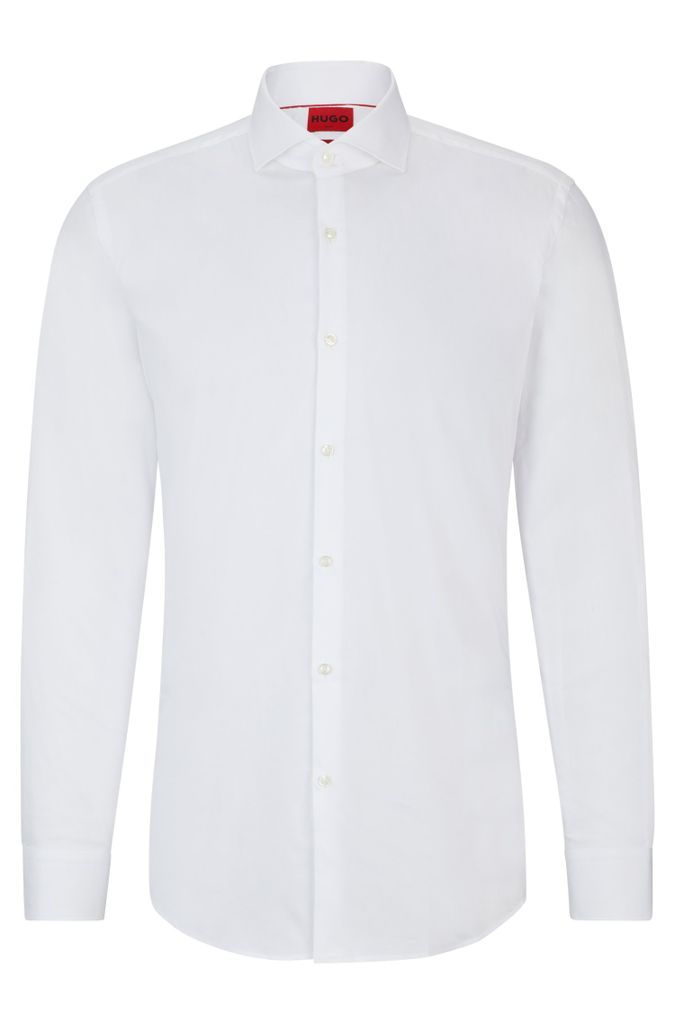 Slim-fit shirt in easy-iron cotton twill
