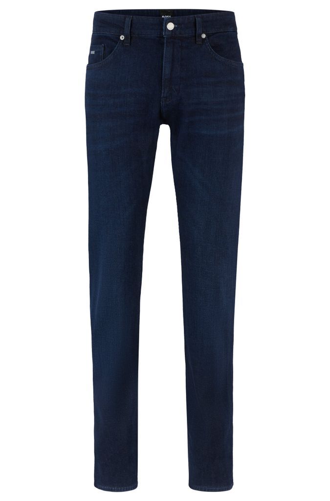 Slim-fit jeans in dark-blue Italian super-soft denim