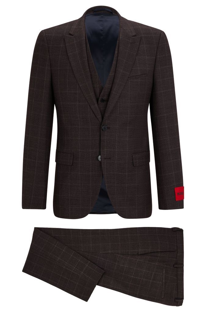 Extra-slim-fit suit in a checked wool blend