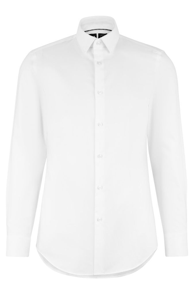 Slim-fit shirt in high-performance structured cotton