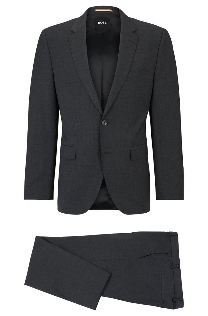 Regular-fit suit in a melange virgin-wool blend