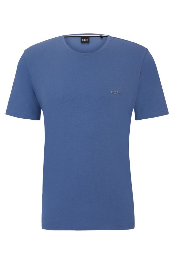 Stretch-cotton T-shirt with embroidered logo