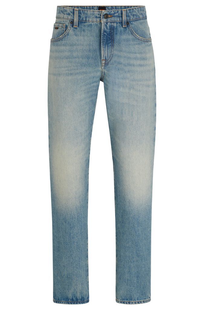 Regular-fit jeans in blue rigid denim