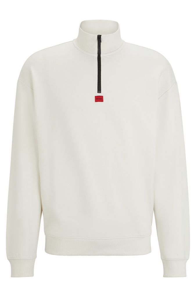 Relaxed-fit zip-neck sweatshirt in French terry cotton