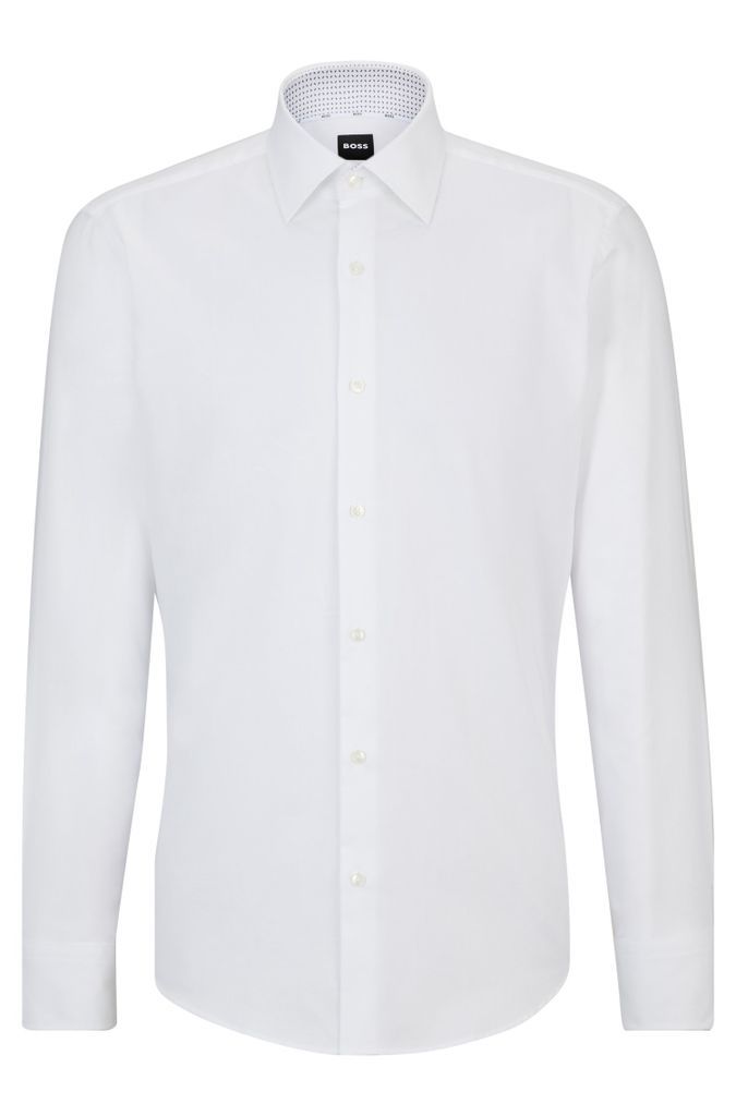 Regular-fit shirt in easy-iron Oxford stretch cotton