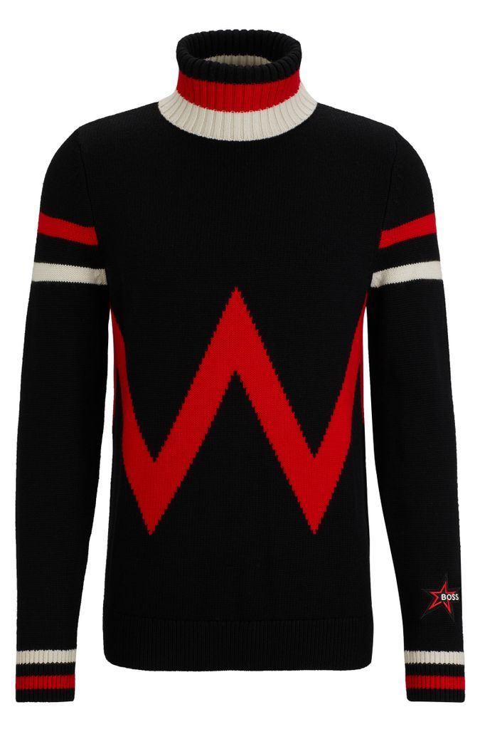 x Perfect Moment virgin-wool sweater with stripe intarsia