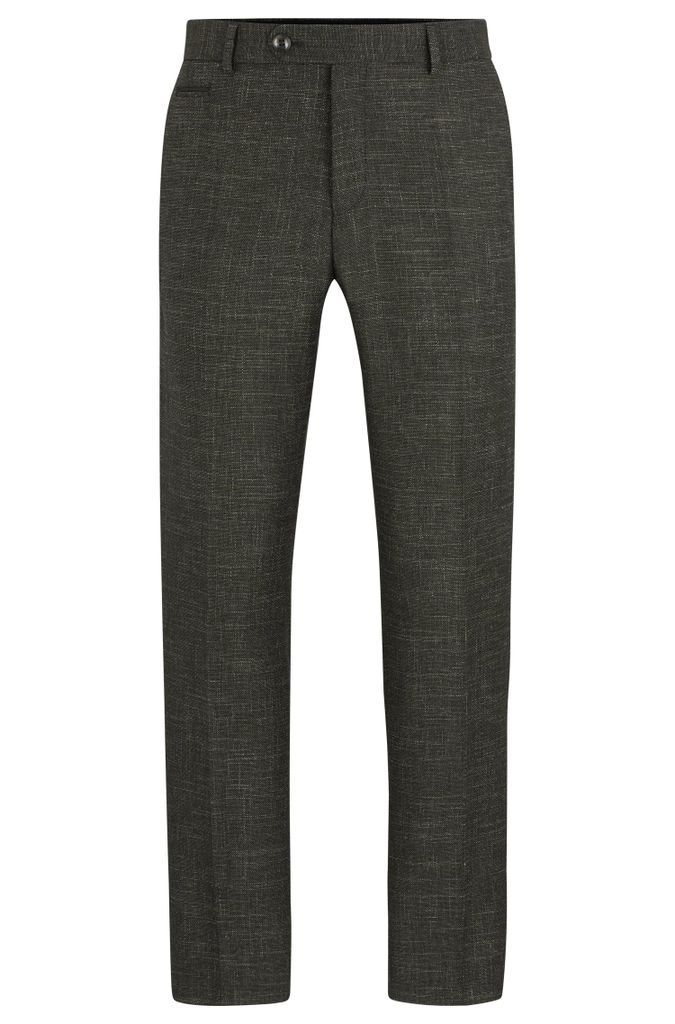 Slim-fit trousers in a patterned wool blend