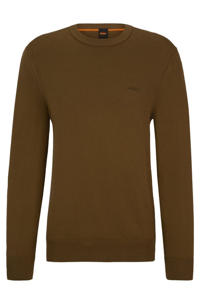Cotton-jersey regular-fit sweatshirt with embroidered logo