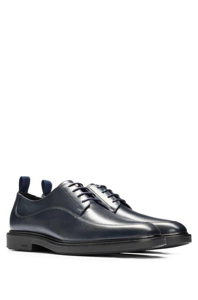 Leather lace-up Derby shoes with stitching detail