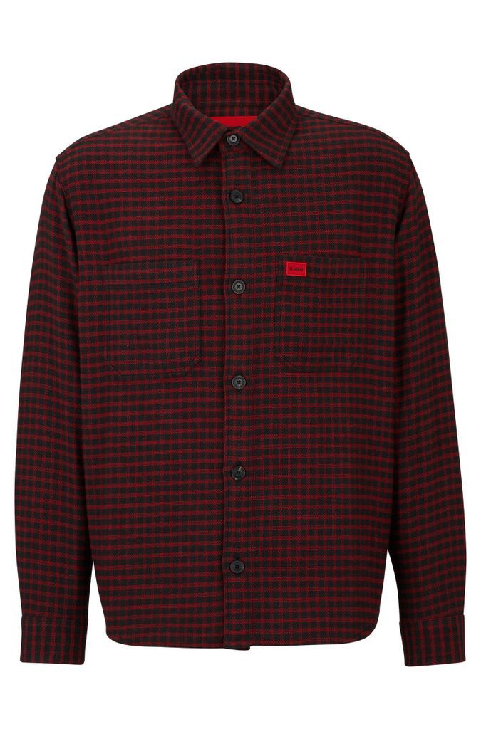 Oversized-fit shirt in checked cotton flannel
