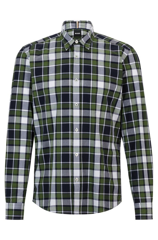 Regular-fit shirt in checked stretch cotton