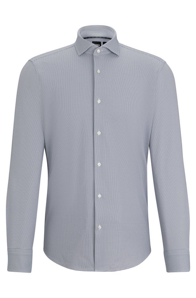 Regular-fit shirt in structured performance-stretch material