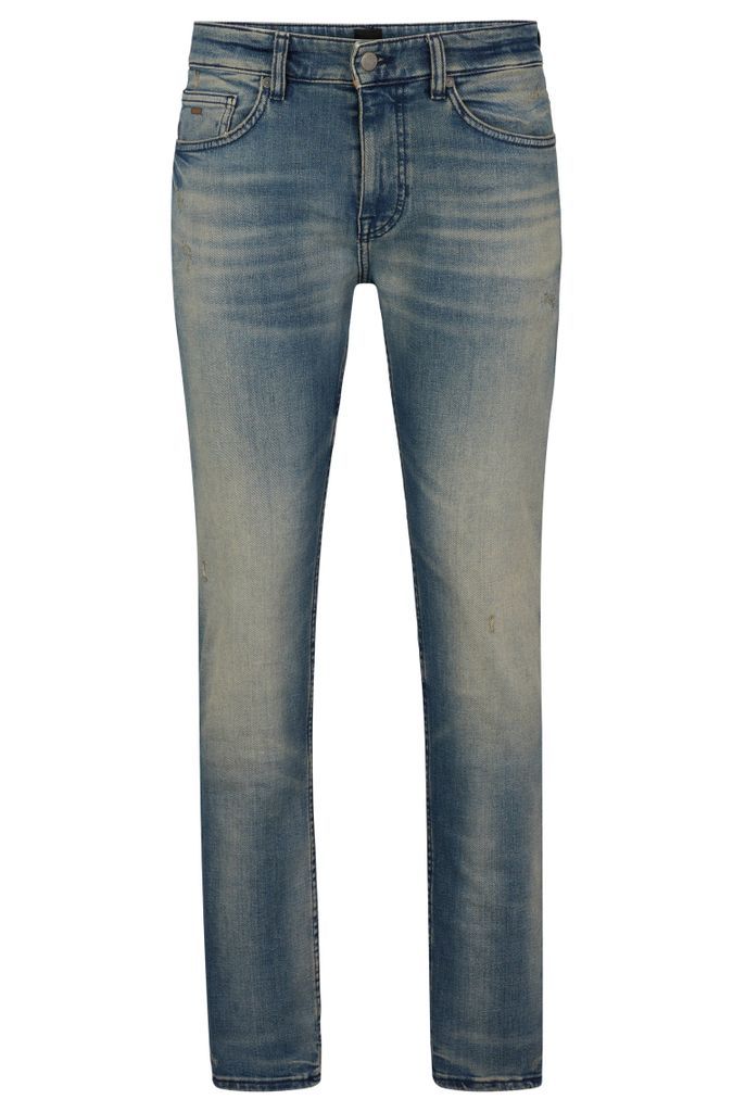 Slim-fit jeans in beige-tinted blue denim