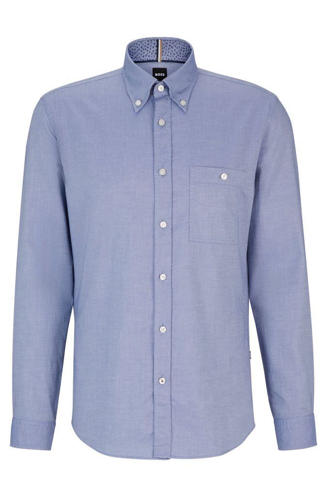 Slim-fit shirt in Oxford cotton with button-down collar