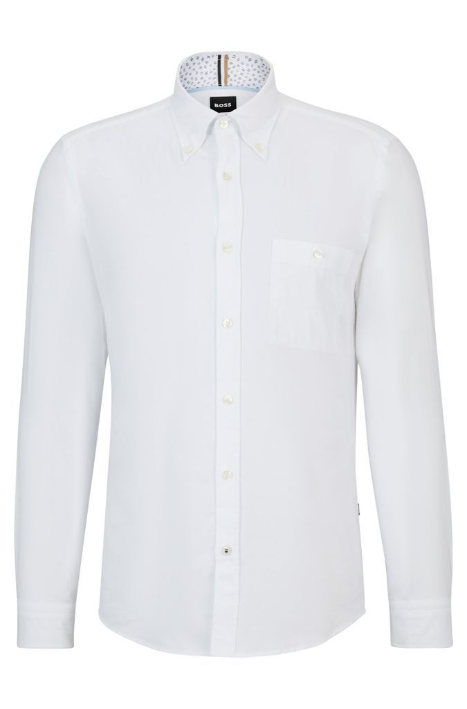 Slim-fit shirt in Oxford cotton with button-down collar