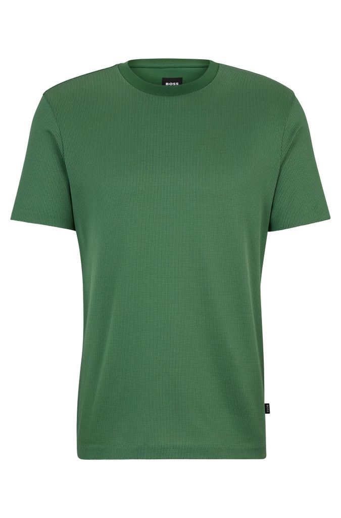 Structured-cotton T-shirt with mercerised finish