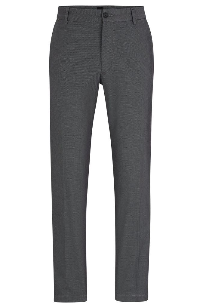 Regular-fit trousers in patterned stretch cotton