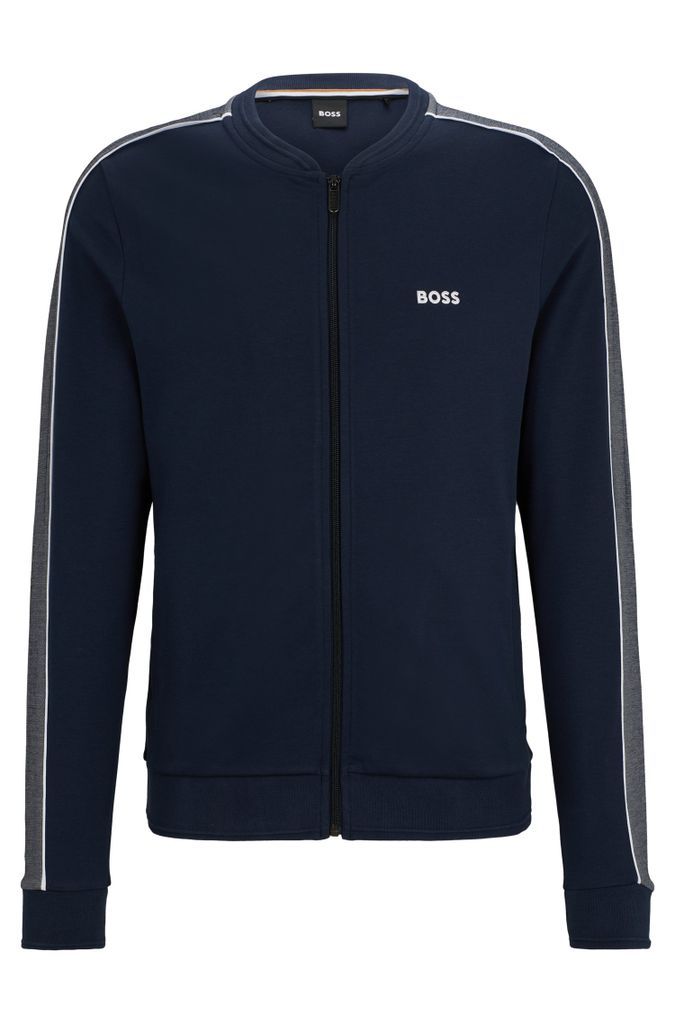 Cotton-blend zip-up jacket with embroidered logo