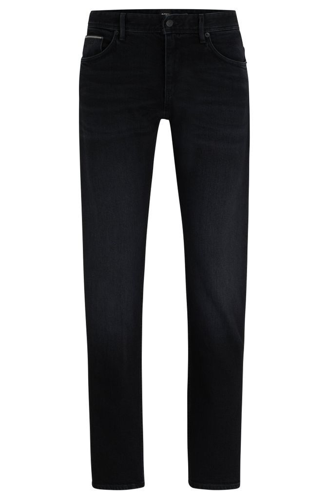 Slim-fit jeans in black Italian selvedge denim