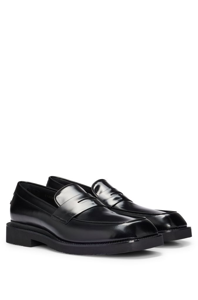 Penny-trim loafers in brush-off leather