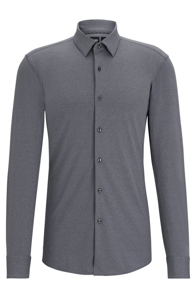 Slim-fit shirt in performance-stretch fabric