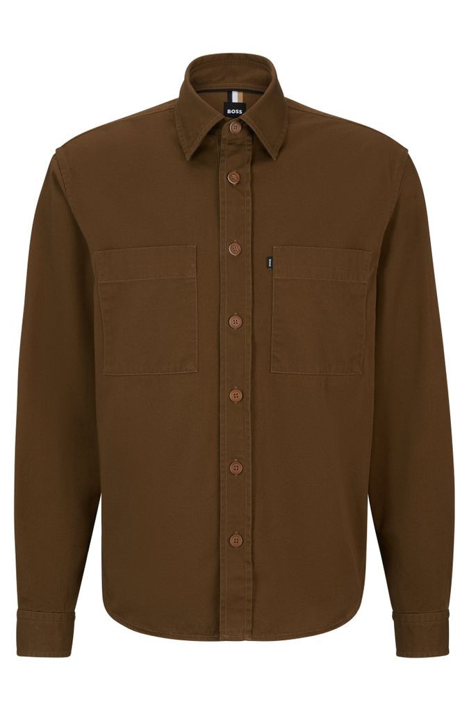 Relaxed-fit overshirt in heavy cotton twill