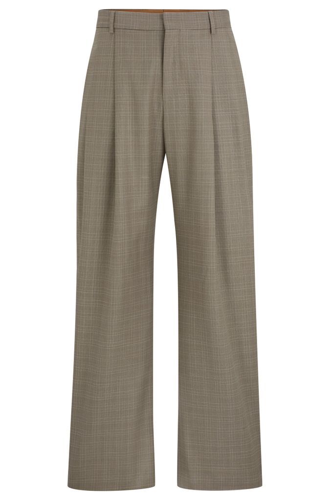 Relaxed-fit trousers in checked virgin-wool serge