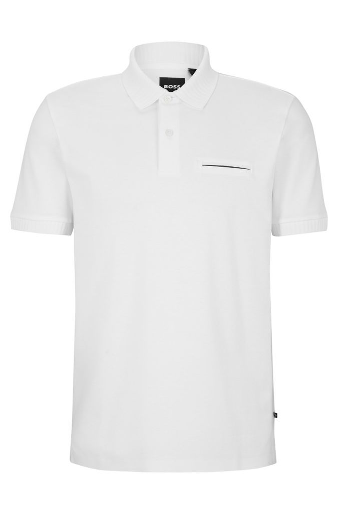 Cotton-blend polo shirt with moisture management
