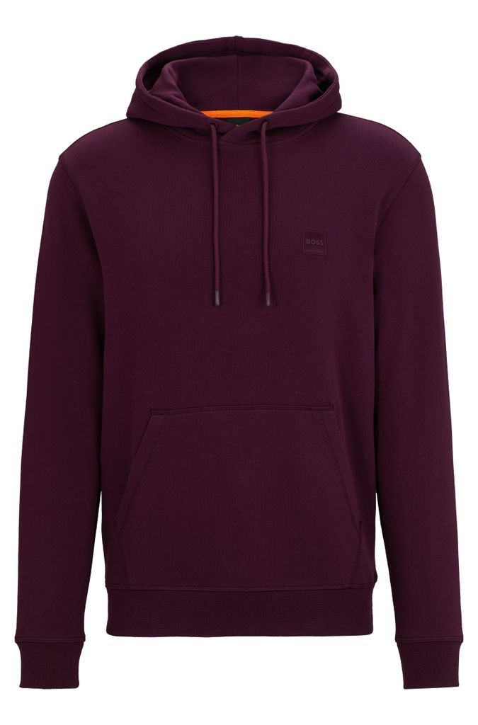 Cotton-terry hoodie with logo patch