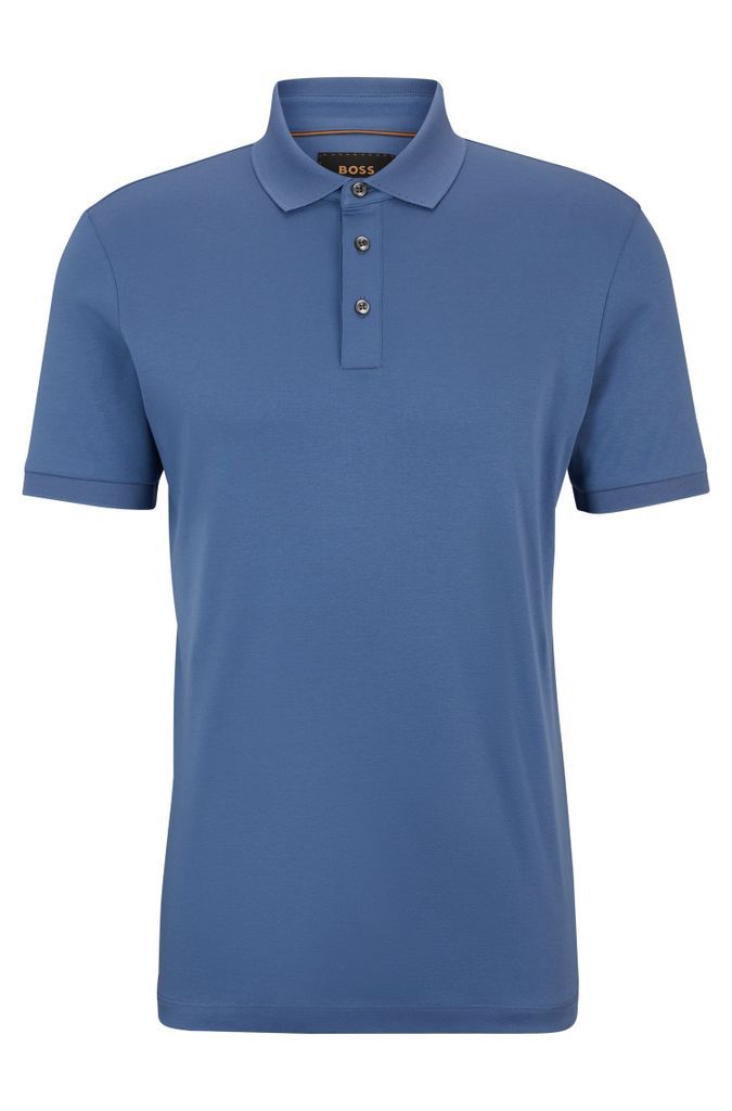 Regular-fit polo shirt in mercerised Italian cotton