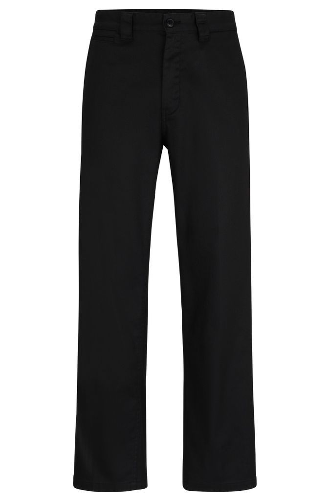 Straight-fit trousers in stretch-cotton twill