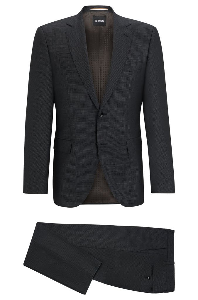 Regular-fit suit in micro-patterned virgin wool